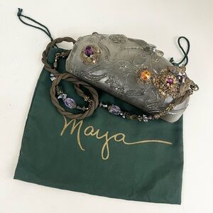 Maya Jeweled Rare Butterfly Dragonfly Floral Resin Bag​ With Dust Bag